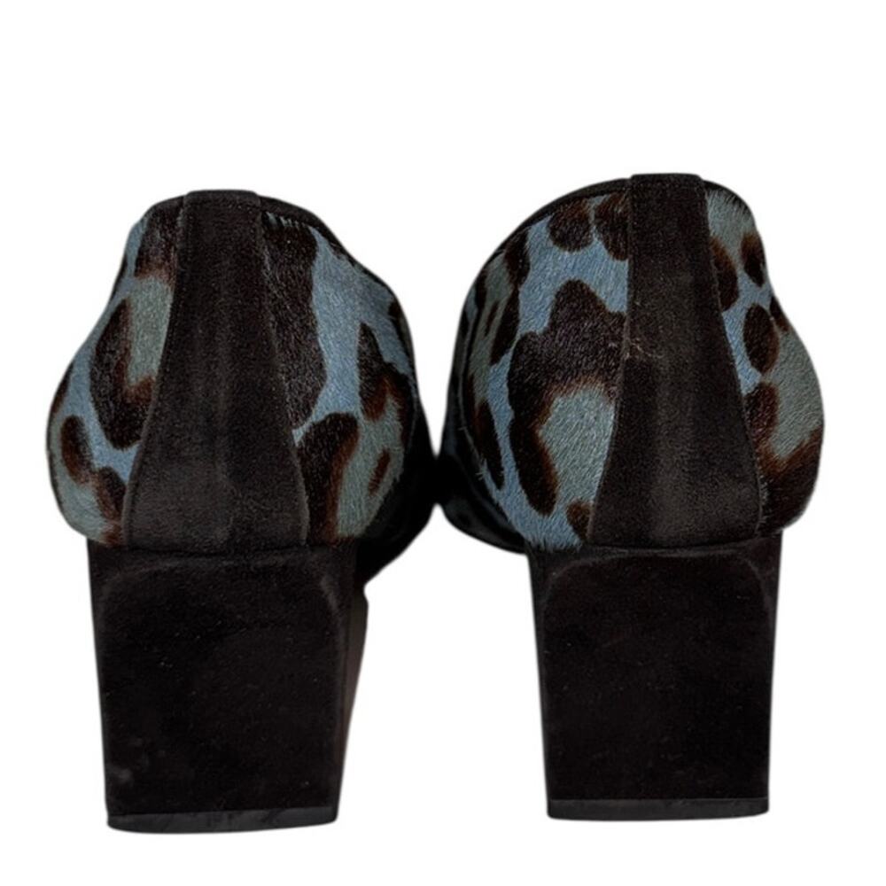 Rare Vintage Fendi Blue Leopard Calf Hair Heels Pumps Size 36 Italy - Picture 7 of 14